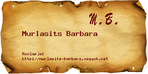 Murlasits Barbara névjegykártya